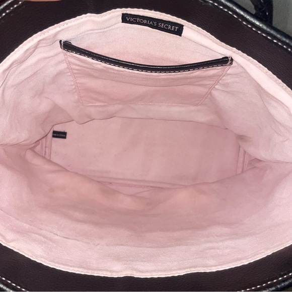 Victoria's Secret‎ Black Faux Leather Handbag Shoulder Bag - Picture 5 of 8